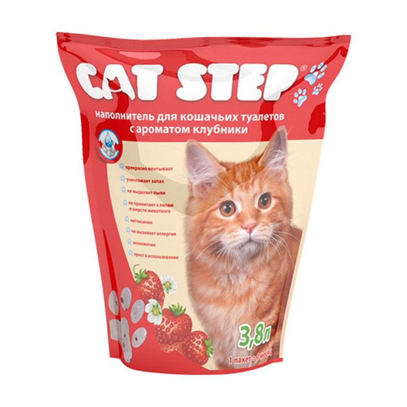 Наполнитель для кошачьего туалета силикагель cat step