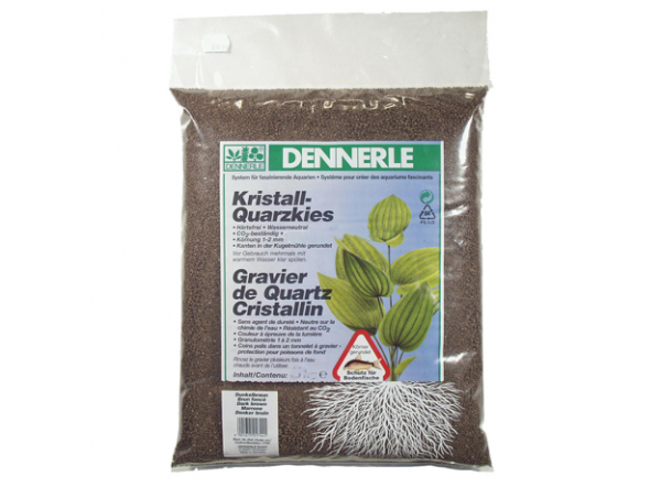 Гравий кварцевый Dennerle Kristall-Quarz, Borneo brown (темно-коричневый), 1-2 мм, 5 кг