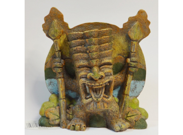 Декорация для аквариума Тотем Тики с факелами, 15см