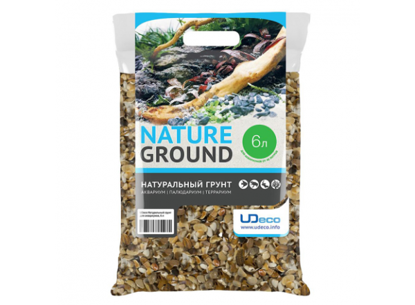 Натуральный грунт UDeco Caspian для аквариумов "Галька каспийская", 5-10мм, 6л