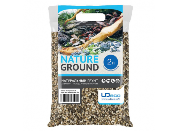 Грунт натуральный UDeco Relict Light для аквариумов "Галька реликтовая светлая", 1-3мм, 2л