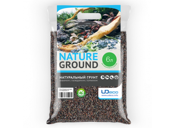 Натуральный грунт для аквариумов "Коричневый песок" UDeco River Brown , 0,6-2,5 мм, 6 л