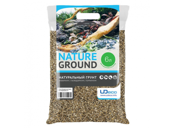 Натуральный грунт UDeco Relict Light для аквариумов "Галька реликтовая светлая", 1-3мм, 6л