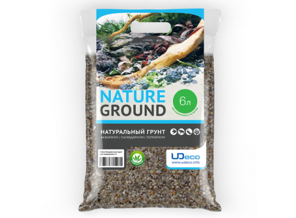 Натуральный грунт для аквариумов "Светлый песок" UDeco River Light, 0,1-0,6 мм, 6 л