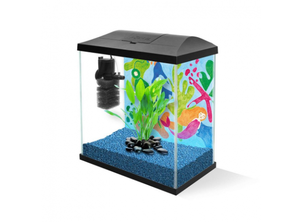 Аквариум прямоугольный Aquael LEDDY MINI 35, 19л, 35х18х34см, с фильтром и внешним фоном, черный