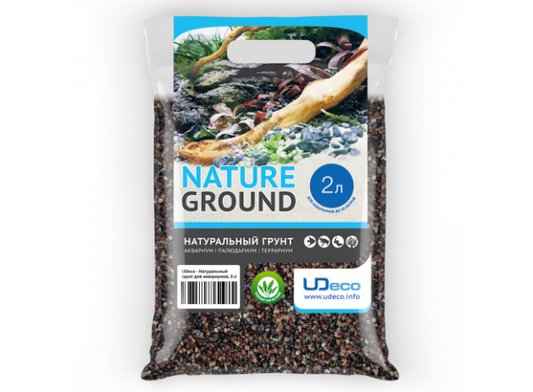 Натуральный грунт для аквариумов "Коричневый песок" UDeco River Brown , 2,5-5 мм, 2 л