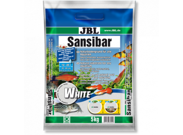 JBL Sansibar WHITE - Декоративный грунт для аквариума, белый, мелкий, 5 кг.