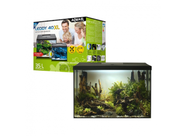 Аквариум прямоугольный Aquael LEDDY 40 XL DAY&NIGHT 2.0, 35л, 42х26х39см с оборудованием, черный