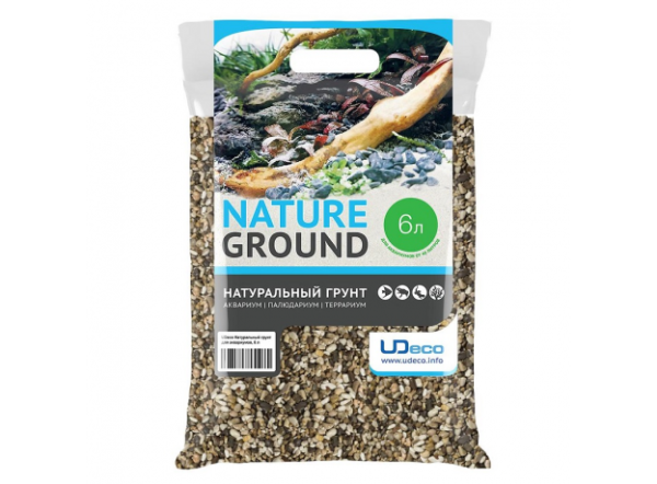 Натуральный грунт UDeco Relict Light для аквариумов "Галька реликтовая светлая", 3-5мм, 6л