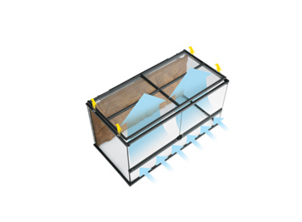 Террариум из силикатного стекла Hagen 60x45x90см с дверцами, покровной сеткой и декоративным фоном