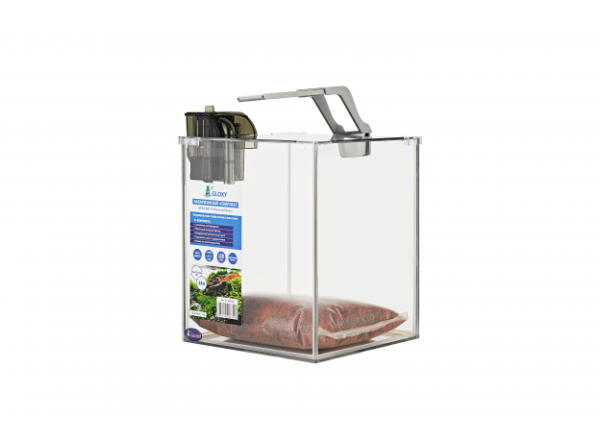 Аквариум GLOXY Optic Set Prof.Edition 25х25х30см (фильтр, LED светильник, покровное стекло, грунт) 1