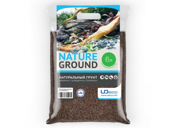 Натуральный грунт UDeco River Brown для аквариумов "Коричневый песок", 0,1-0,6 мм, 6 л