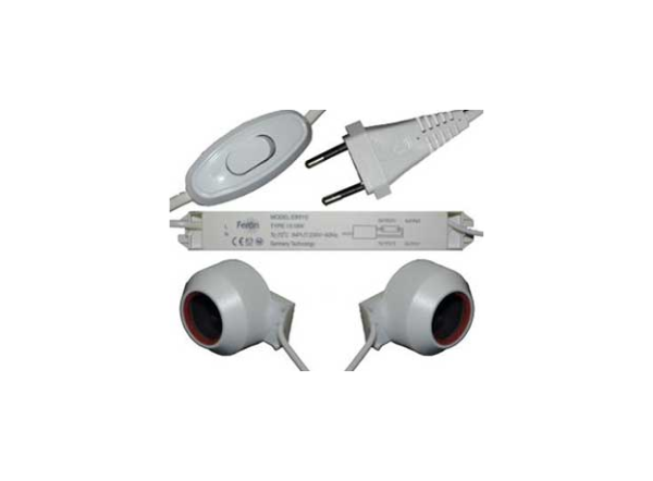 Осветительный комплект для ламп T8, 1 x 15 Вт, 45 см от крышки 60*30см