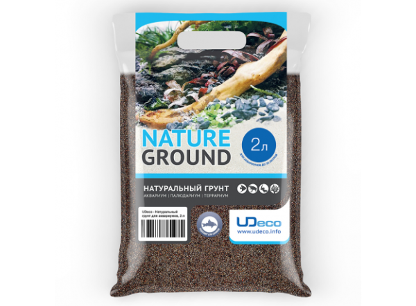 Натуральный грунт для аквариумов "Коричневый песок" UDeco River Brown , 5-10 мм, 6 л