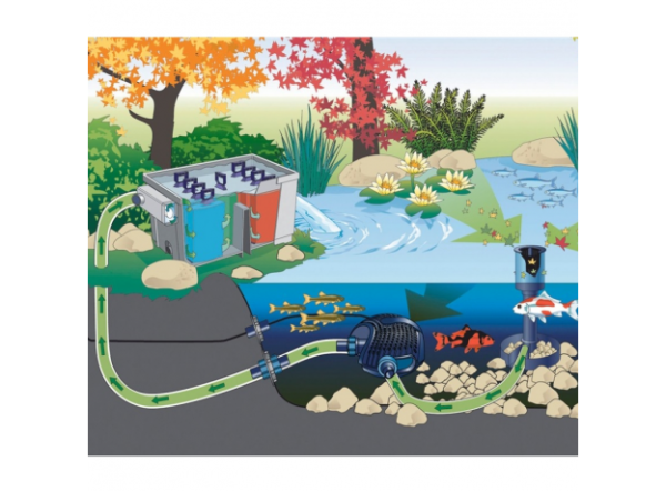 Фильтрационный комплект проточный Oase BioSmart Set 36000 (фильтр+уф.лампа+насос+шланг)