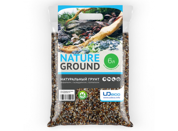 Натуральный грунт для аквариумов "Янтарный песок" UDeco River Amber, 2-5 мм, 6 л