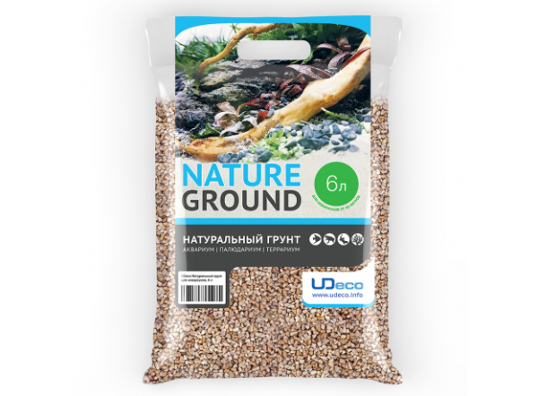 Натуральный грунт для аквариумов "Бежевый гравий" UDeco Canyon Beige, 4-6 мм, 6 л
