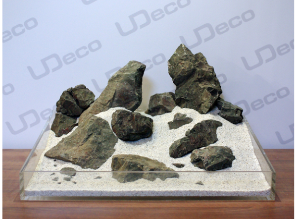 UDeco Grey Stone L - Натуральный камень "Серый" для оформления аквариумов и террариумов, 1 шт.