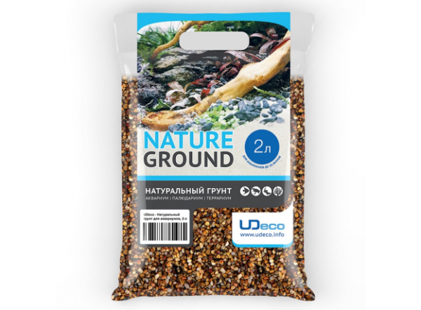 Натуральный грунт для аквариумов "Желтый гравий" UDeco River Yellow, 3-5 мм, 2 л