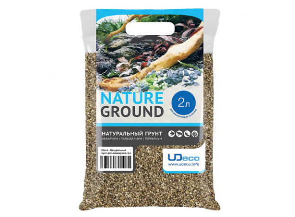 Натуральный грунт UDeco Relict Light для аквариумов "Галька реликтовая светлая", 3-5мм, 2л